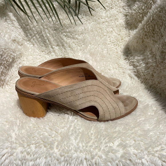 JOIE suede chunky wooden heel sandals - Picture 3 of 8